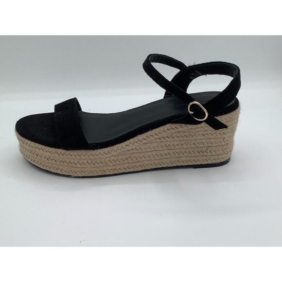 Banana Republic Wedges Black Suede Size 10 Classy Chic EUC - Picture 6 of 7